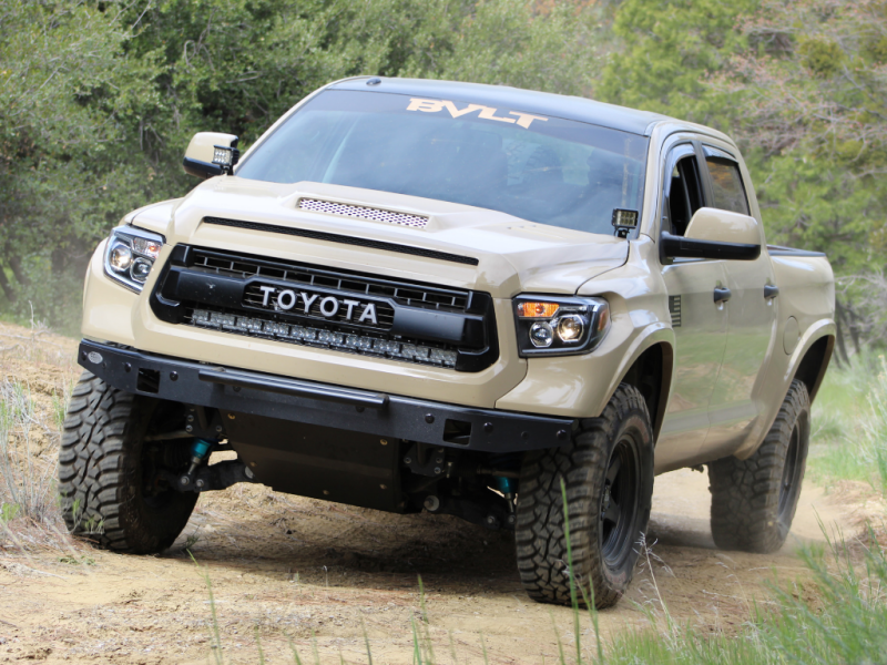 Toyota Tundra Grille Light Bar Kit - Cali Raised LED - Hidden Curved Led Light Bar Brackets - `14-`21